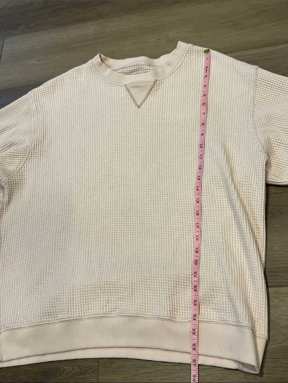 Aerie Light Pink Waffle Crewneck Oversized Sweater Size Large - Picture 4 of 10